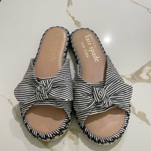 Kate Spade striped sandals! Worn inside only never outside!